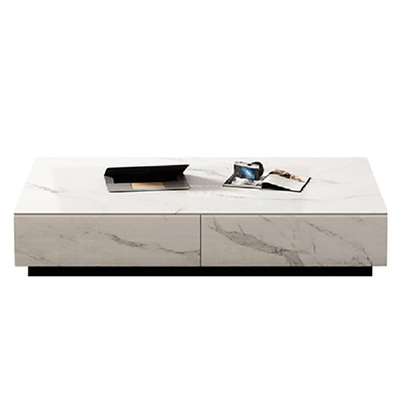 Dionne Coffee Table, Sintered Stone, White Marble Effect | Weilai Concept