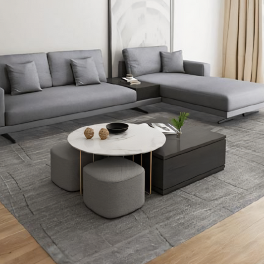 RS2 Nesting Coffee Table Set With Two Stools