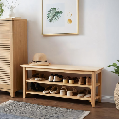 S1412 Shoe Storage Bench, Oak