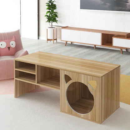 Marioni Coffee Table With Pet House, Wood | Weilai Concept