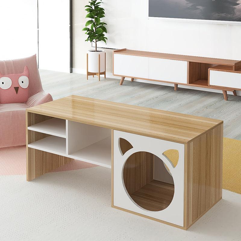 Marioni Coffee Table With Pet House, Wood | Weilai Concept