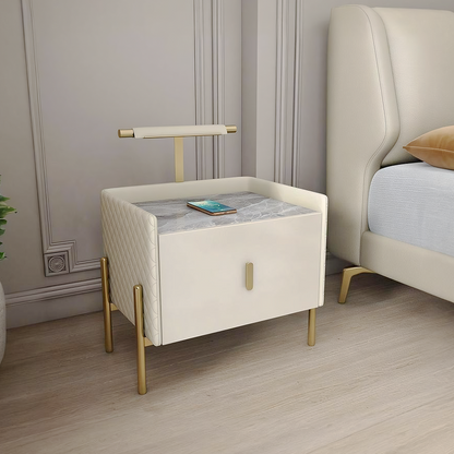 Taro Bedside Table, Cream