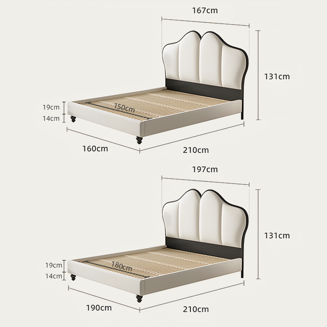 Tracy Cream King Size / Super King Size Bed, Cream-Weilai Concept