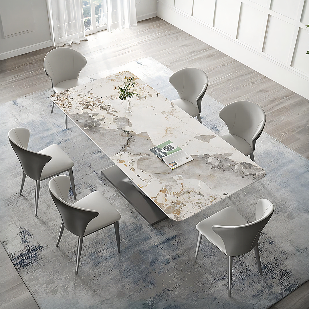 Vera Dining Table & Chairs, Sintered Stone, White