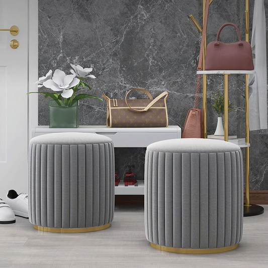 Tandy Stool, Grey, Velvet | Weilai Concept