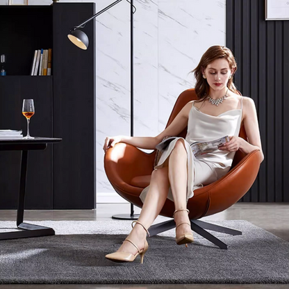 Snail Armchair, Brown Leather | Weilai Concept