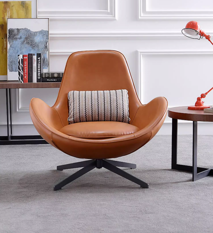 Snail Armchair, Brown Leather | Weilai Concept