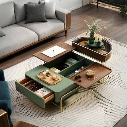 Bagnell Nesting Coffee Table, Walnut, Extendable Coffee Table & TV Stand-Weilai Concept