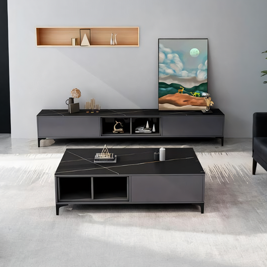 Wonardo TV Stand Set, Coffee Table, Sintered Stone