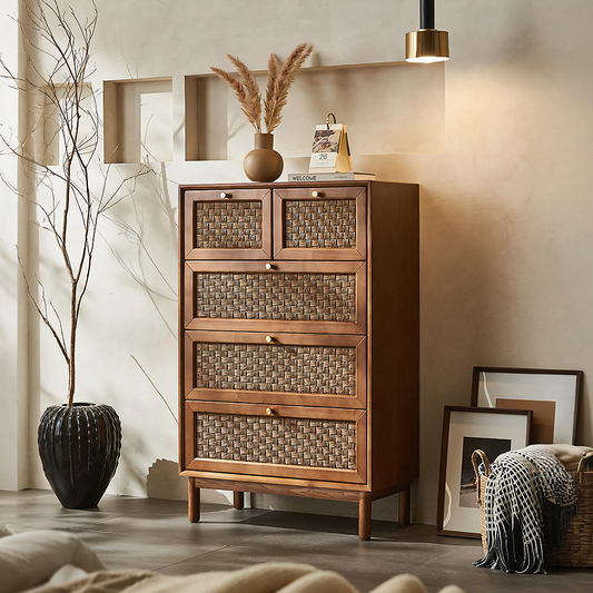 Zulu Art Deco Sideboard, Solid Wood, Walnut