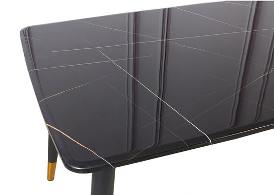 Mason Black Marble Dining Table - 130x80 cm