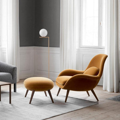 Fredericia Swoon Armchair And Footstool, Velvet | Weilai Concept