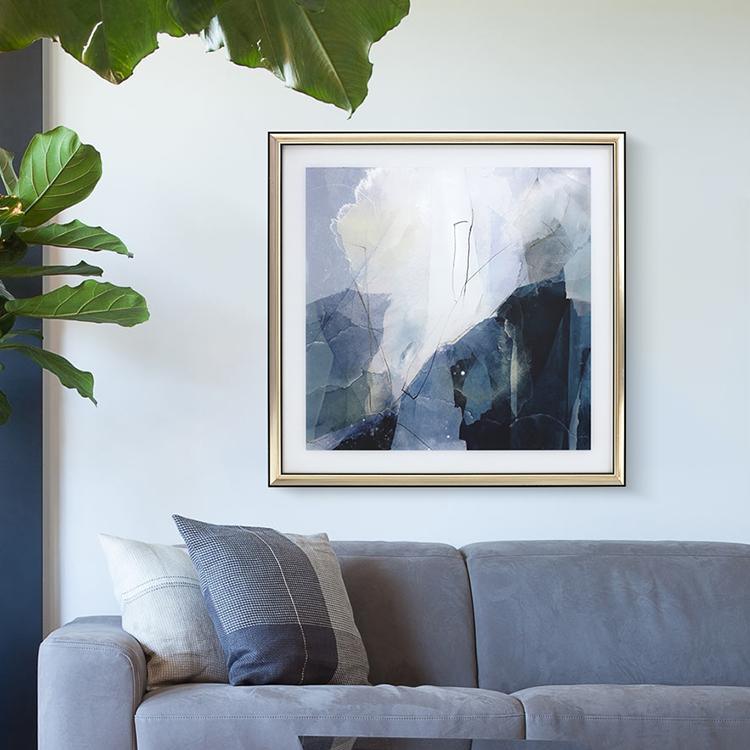 Blue Framed Wall Art Print 70*70cm | Weilai Concept