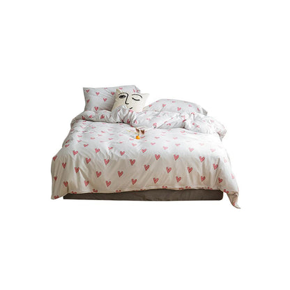 CA058 Linen Duvet Cover + Bed Sheet + 2 Pillowcases, King, More Patterns Available | Weilai Concept