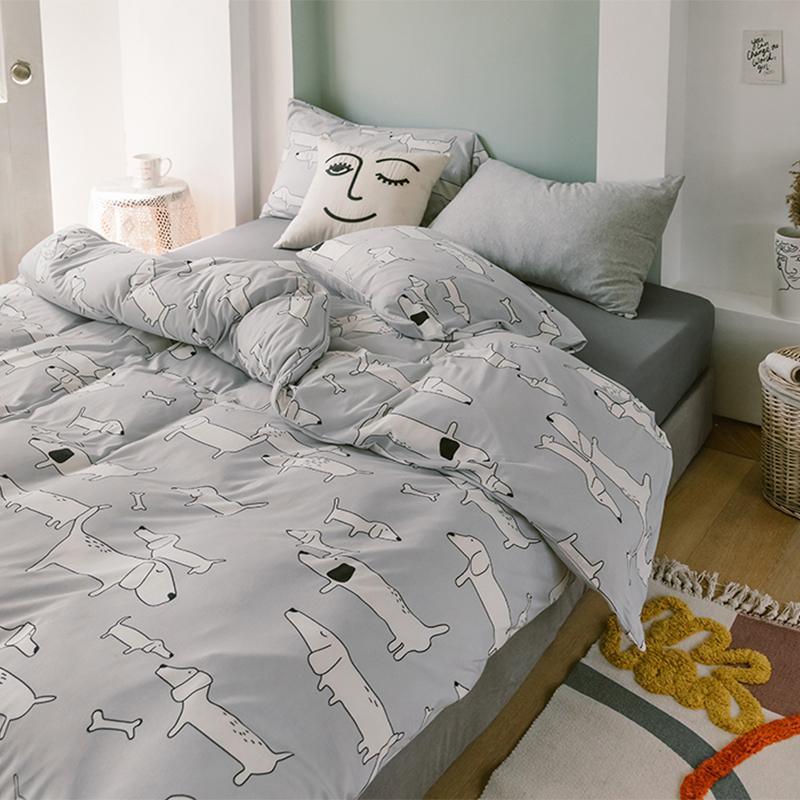 CA414 Cotton Duvet Cover + Bed Sheet + 2 Pillowcases, King, More Patterns Available | Weilai Concept