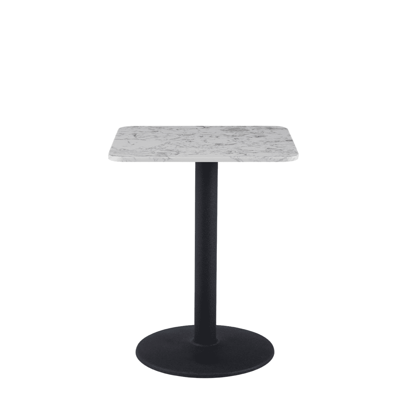 Bistro White Marble & Black Square Pantheon Dining Table