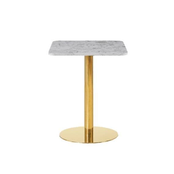 Bistro White & Gold Square Pantheon Dining Table