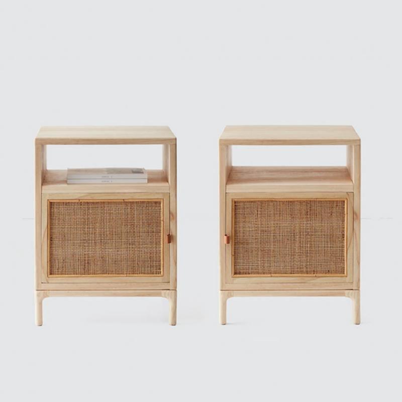 Cane Mini Side Table, Natural Rattan & Ash Esche Wood | Weilai Concept