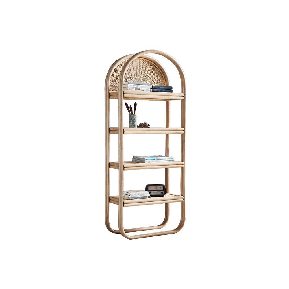 Cane Rattan Bookcase, Shelving Unit, Oak | Weilai Concept