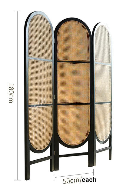 Cane Rattan Room Divider/ Screen, Oak | Weilai Concept