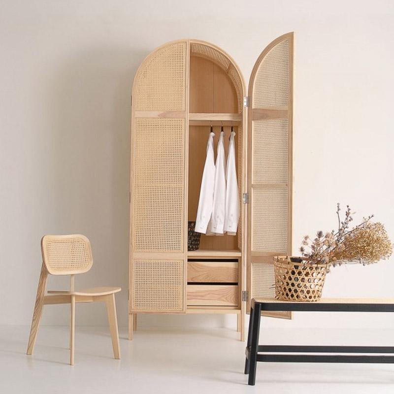 Cane Rattan Wardrobe, Oak | Weilai Concept