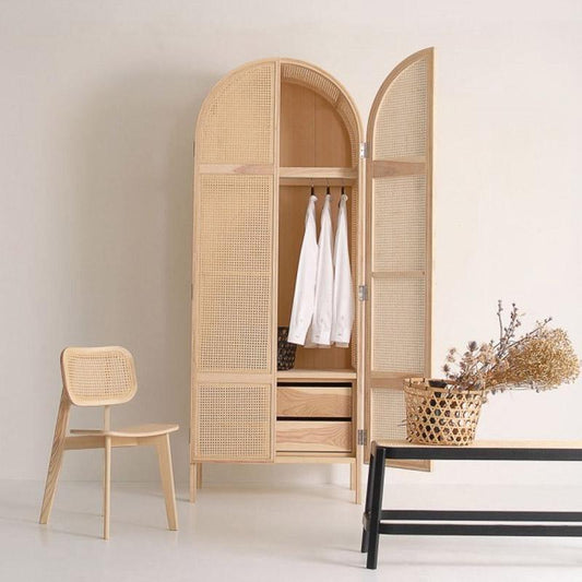 Cane Rattan Wardrobe, Oak | Weilai Concept