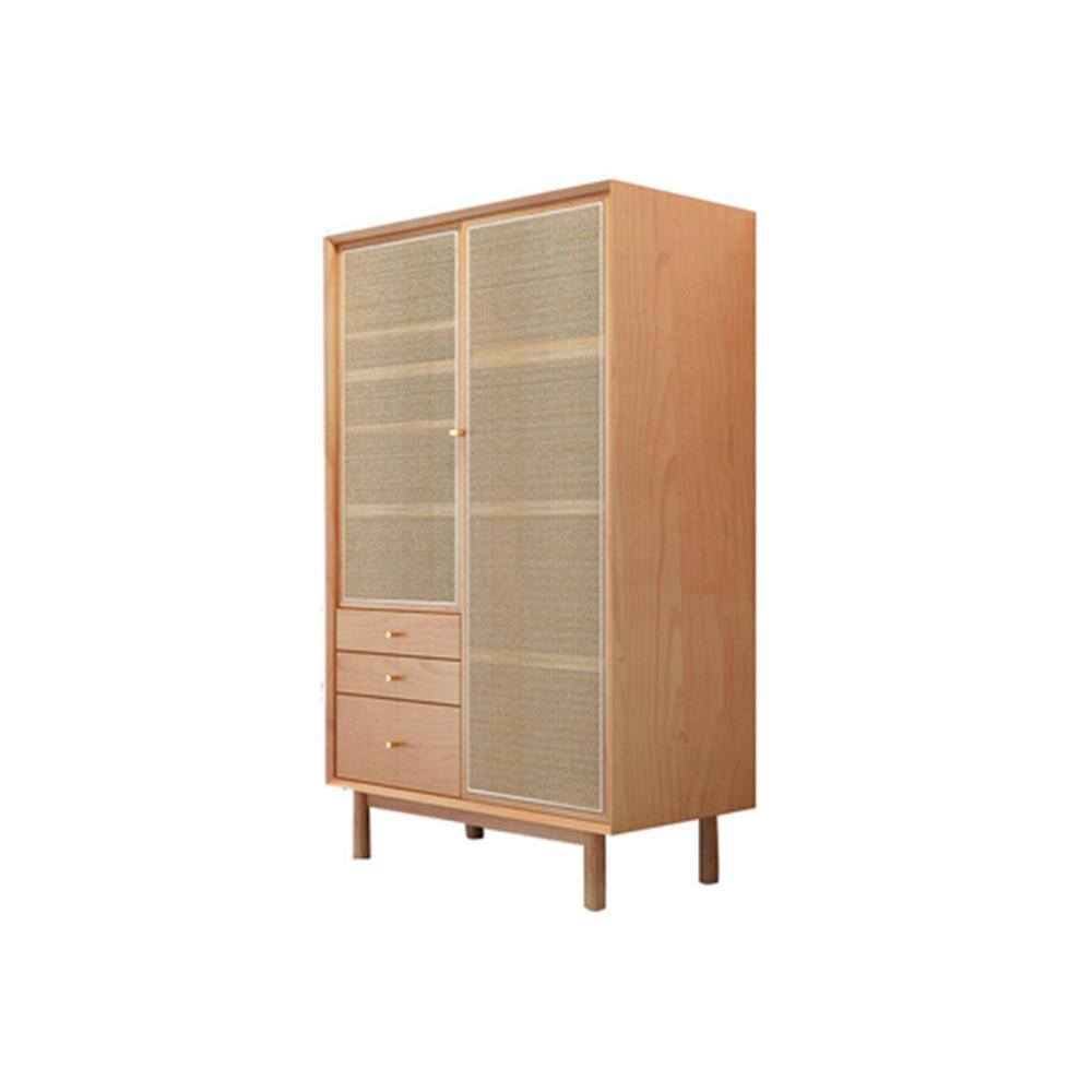 Cane Wardrobe, Hallway Storage, Natural Rattan & Oak | Weilai Concept