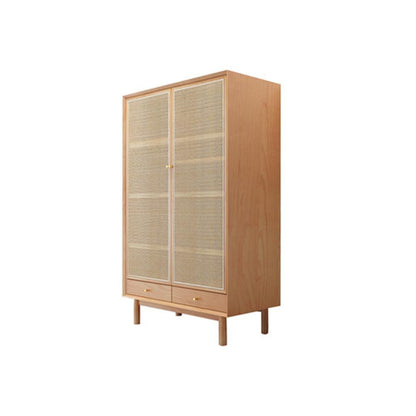 Cane Wardrobe, Hallway Storage, Natural Rattan & Oak | Weilai Concept