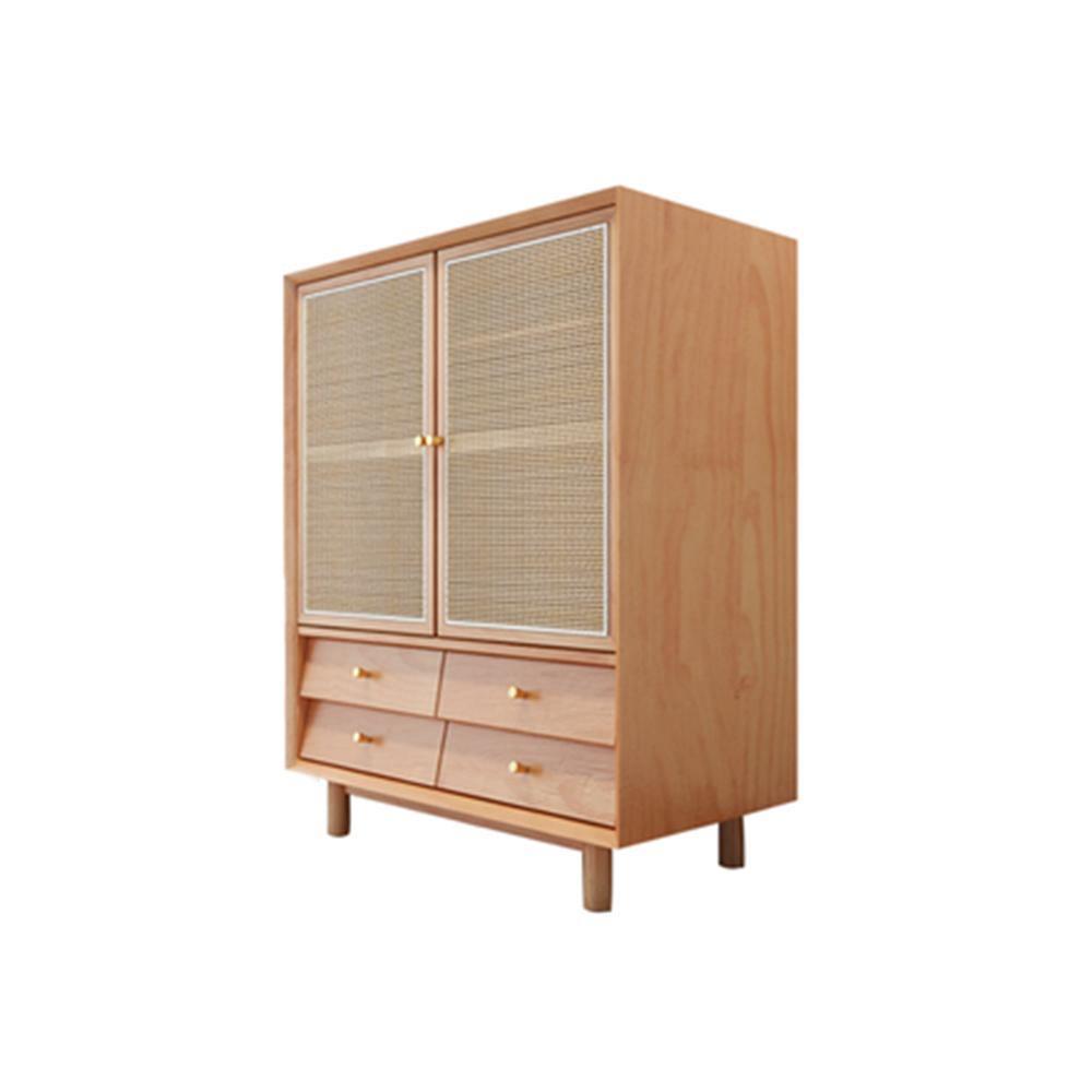 Cane Wardrobe, Hallway Storage, Natural Rattan & Oak | Weilai Concept