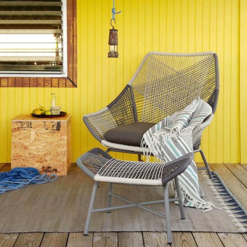 Carmean Rattan Chair and Footstool, Outdoor Furniture | Weilai Concept