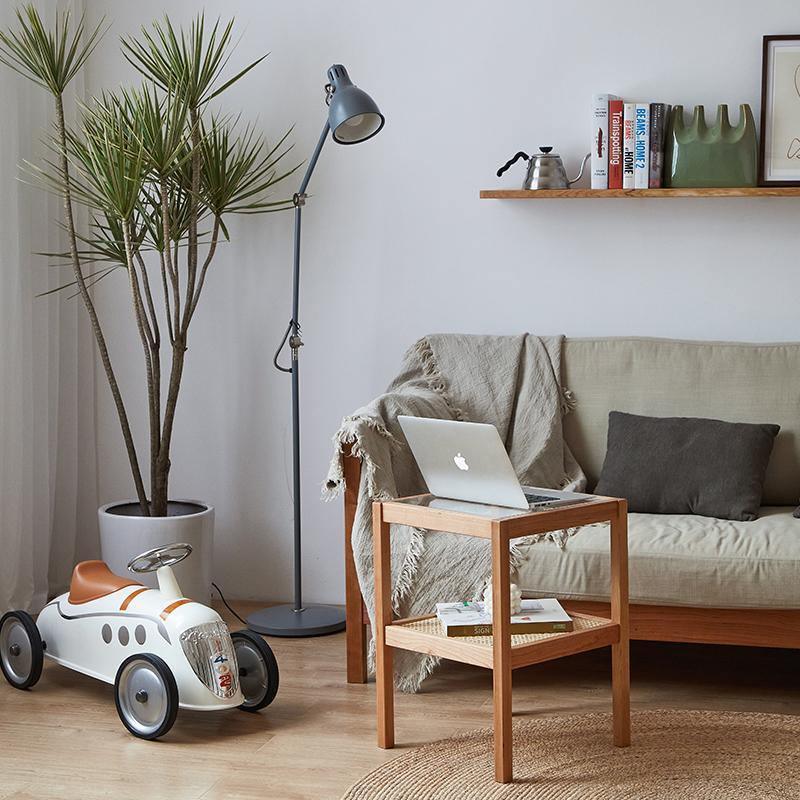 Cement Side Table, Light Oak | Weilai Concept