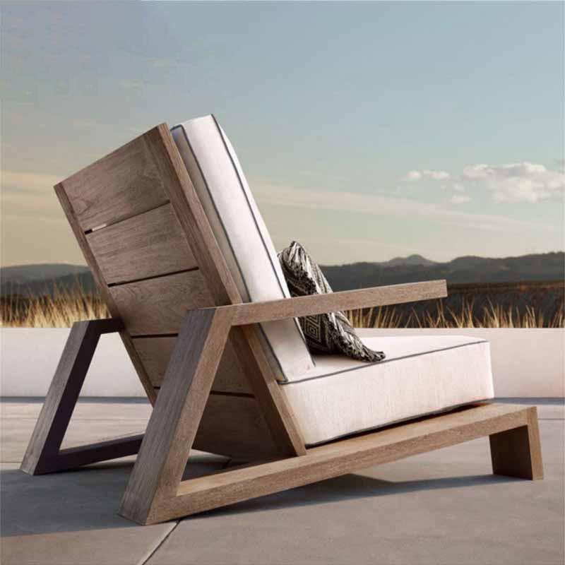 Chandler Oak Lounge Chair And Ottoman, Outdoor Chair | Weilai Concept