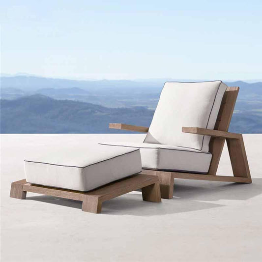 Chandler Oak Lounge Chair And Ottoman, Outdoor Chair | Weilai Concept