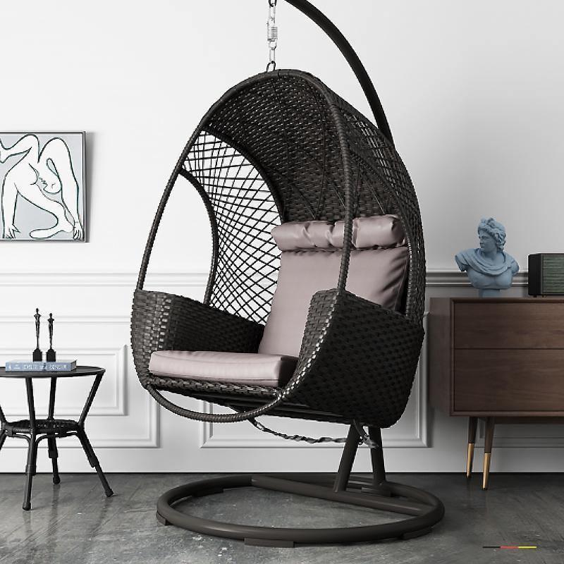 Cottle Rattan Garden Hanging Egg Chair with Stand, Indoor/ Outdoor Furniture | Weilai Concept