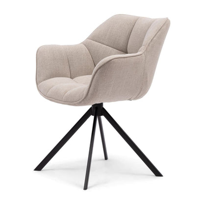 Ruby Cream Fabric Swivel Chair