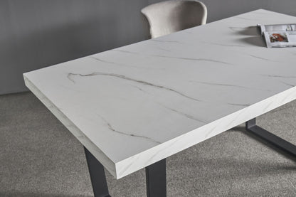 Dannis Marble Effect MDF Dining Table