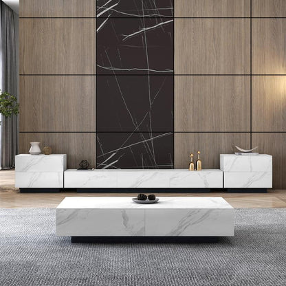 Dionne Coffee Table, Sintered Stone, White Marble Effect | Weilai Concept