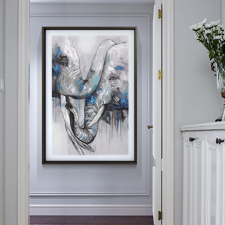 Elephant Parents Framed Wall Art Print 80*120cm | Weilai Concept