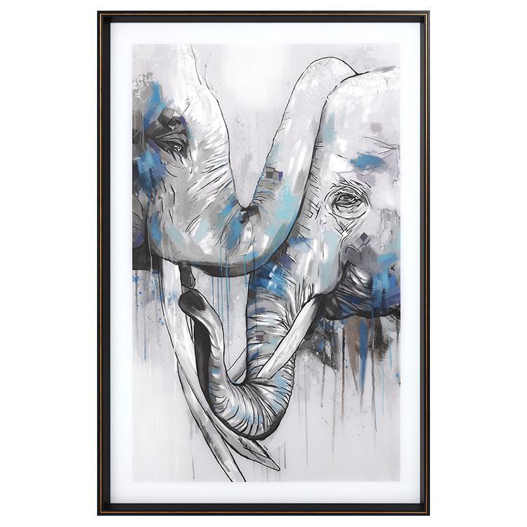 Elephant Parents Framed Wall Art Print 80*120cm | Weilai Concept