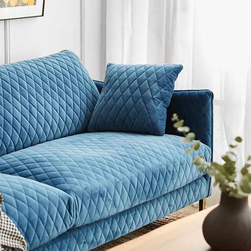 Evesham Three Seater Sofa, Blue Velvet | Weilai Concept