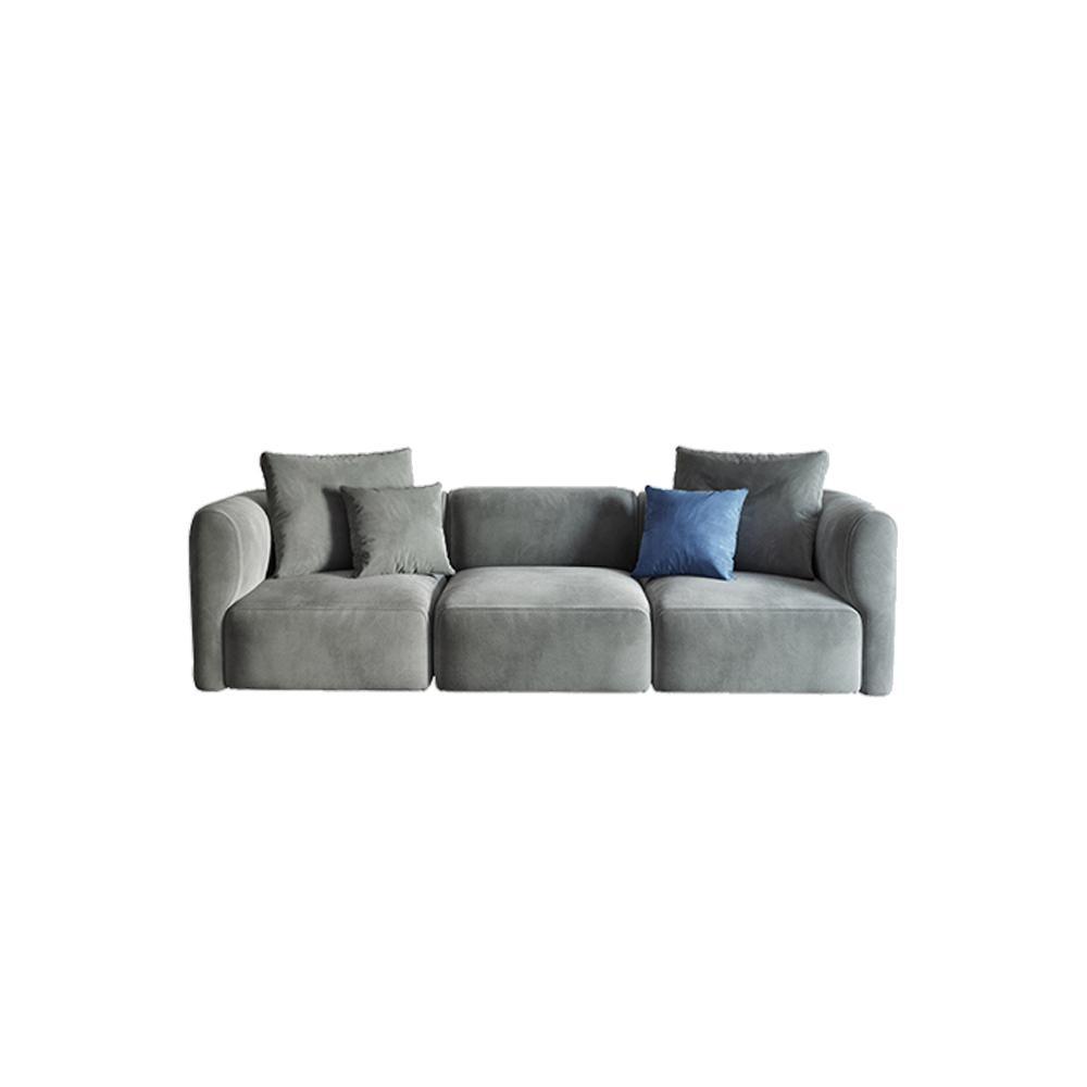 FIN Four Seater/ Corner Sofa, Grey Velvet | Weilai Concept