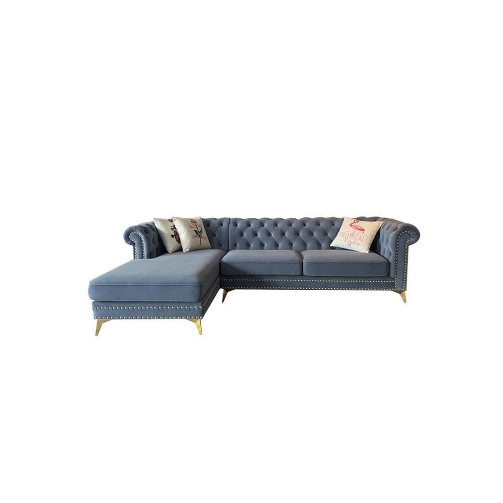 Glamour Three Seater Corner Sofa, Velvet | Weilai Concept