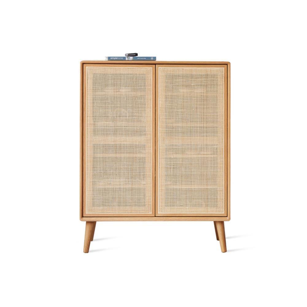 Hans Rattan Shoe Storage Cabinet, Oak | Weilai Concept