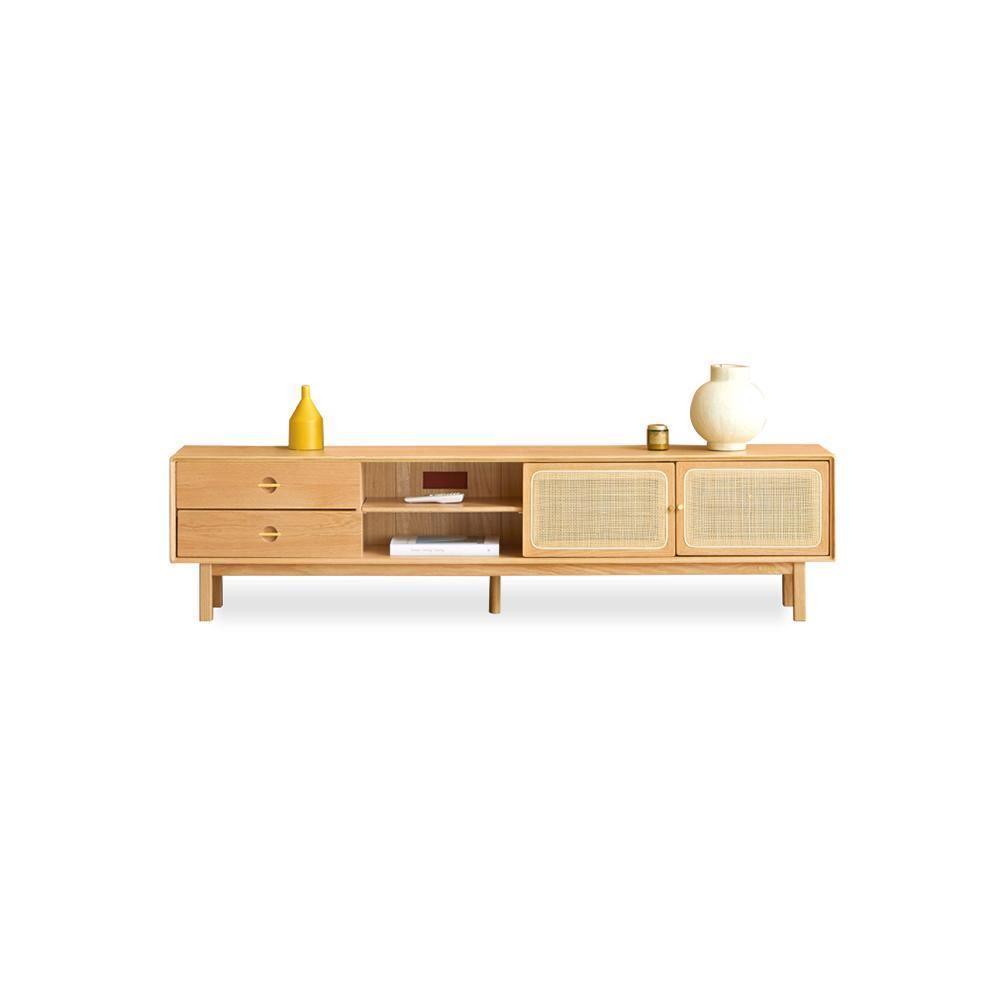 Haygashen Rattan TV Stand, Oak | Weilai Concept