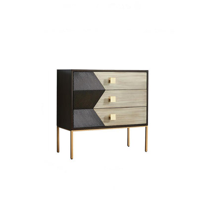 IS9123 Storage Sideboard, Oak & Gold | Weilai Concept