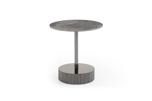 Jolie Round Sintered Stone End Table