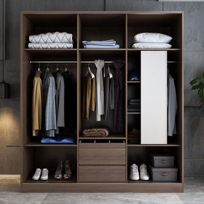 KA9336 Wardrobe, Rosewood & Black | Weilai Concept