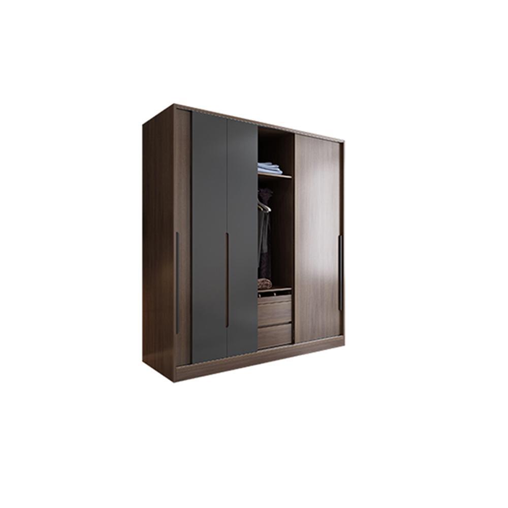 KA9336 Wardrobe, Rosewood & Black | Weilai Concept