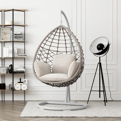 Kye Rattan Garden Hanging Egg Chair with Stand, Indoor/ Outdoor Furniture | Weilai Concept