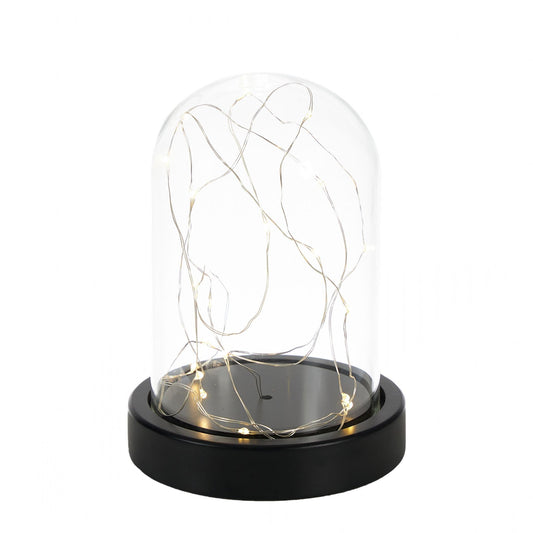 Luma Glass Dome LED Lamp with Black Base